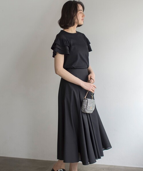 「組曲」 フレアスカート 6 ブラック レディース_画像2