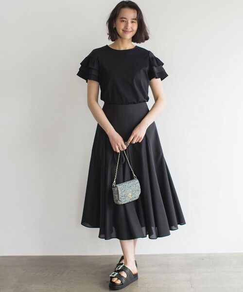 「組曲」 フレアスカート 6 ブラック レディース_画像5