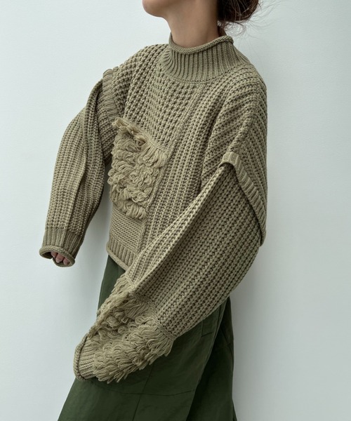 「y/m by Yukie」 長袖ニット FREE ブラック レディース_画像2