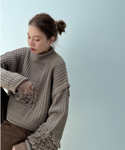 「y/m by Yukie」 長袖ニット FREE ブラック レディース_画像3