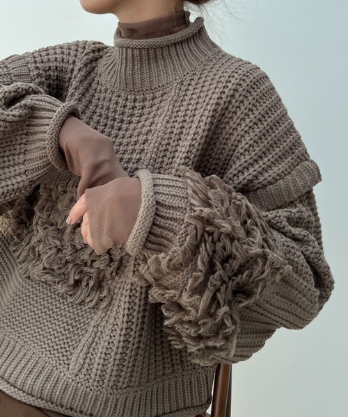 「y/m by Yukie」 長袖ニット FREE ブラック レディース_画像4