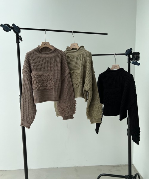 「y/m by Yukie」 長袖ニット FREE ブラック レディース_画像6