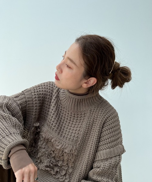 「y/m by Yukie」 長袖ニット FREE ブラック レディース_画像8