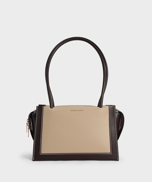 チャールズ&amp;キース  ショルダーバッグ ハンド 2WAY ベージュ ■SM1 CHARLES ＆ KEITH（チャールズ&キース） 「CHARLES & KEITH」 2WAY