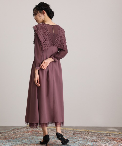 atlo ロングワンピース atlo（アトロ） 長袖ワンピース S ネイビー レディース : ZOZOTOWN