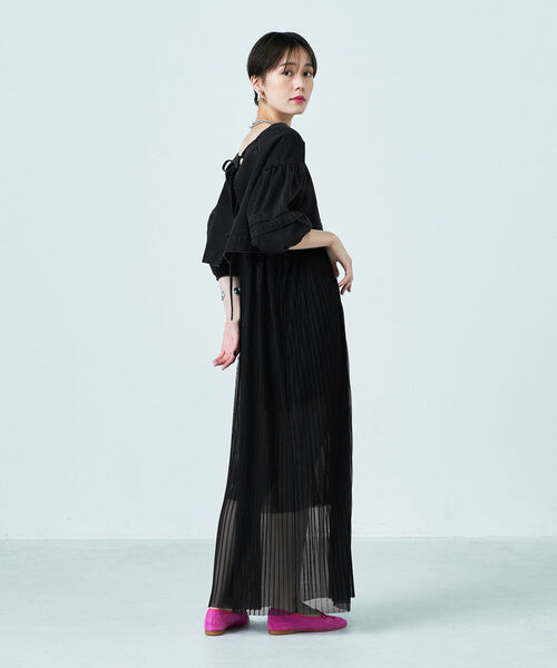 「Rie Miller」 7分袖ブラウス FREE インディゴブルー レディース_画像7