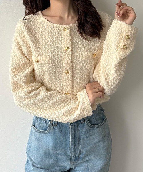 「mipiarl」 カーディガン LARGE チャコール レディース_画像5