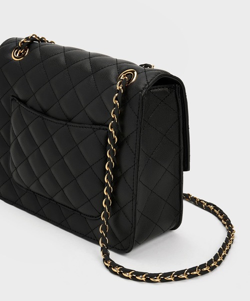 「CHARLES \u0026 KEITH」 ショルダーバッグ M ベージュ レディースの画像