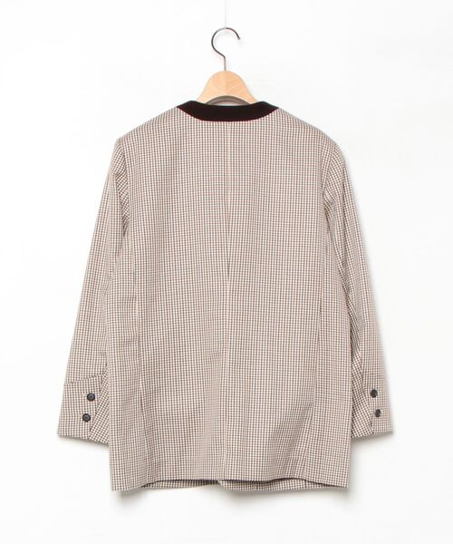 「Johnbull」 ノーカラージャケット SMALL ブラウン レディースの画像