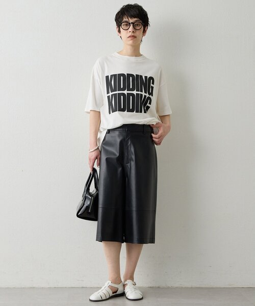 2025今季完売定価3.3万★ウィムガゼット ハーフパンツ　36 黒ハイウエスト Whim Gazette（ウィム ガゼット） パンツ レザーハーフパンツ
