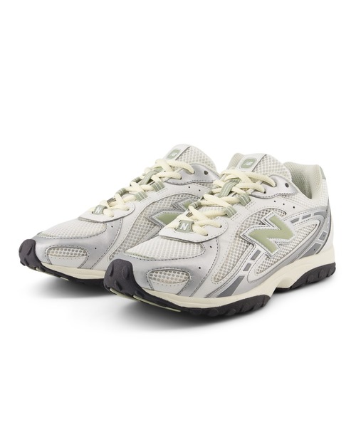 「New Balance」 ローカットスニーカー 23.5cm ホワイト×ブラック メンズの画像