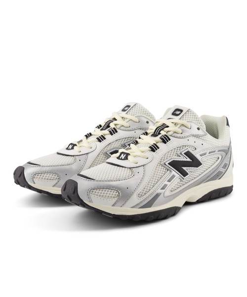 「New Balance」 ローカットスニーカー 23.5cm ホワイト×ブラック メンズの画像