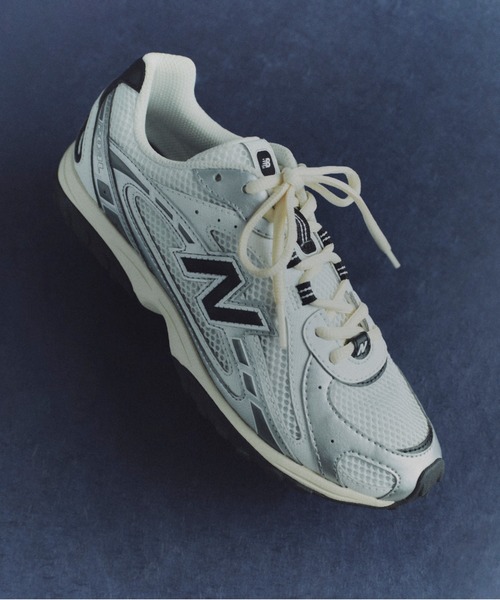 「New Balance」 ローカットスニーカー 23.5cm ホワイト×ブラック メンズの画像