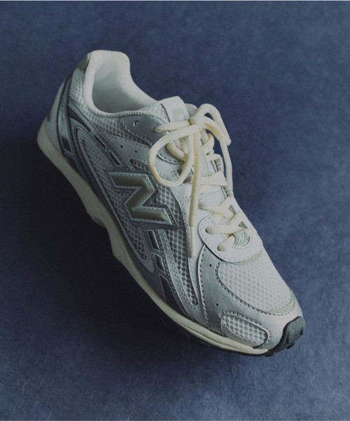 「New Balance」 ローカットスニーカー 23.5cm ホワイト×ブラック メンズの画像
