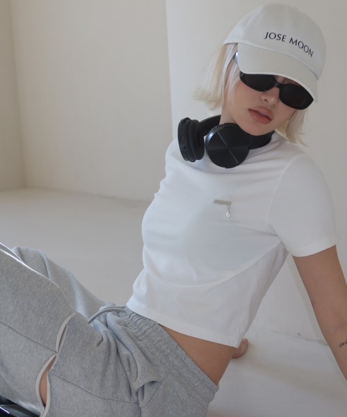 JOSE MOON（ジョゼムーン） tシャツ 半袖 EYLET STUDS MINI TSHIRT