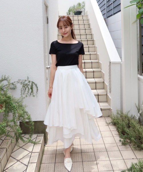 スカート Her lip to Asymmetric Tiered Skirt Her lip to ロング スカート Asymmetric Tiered Skirt : ZOZOTOWN