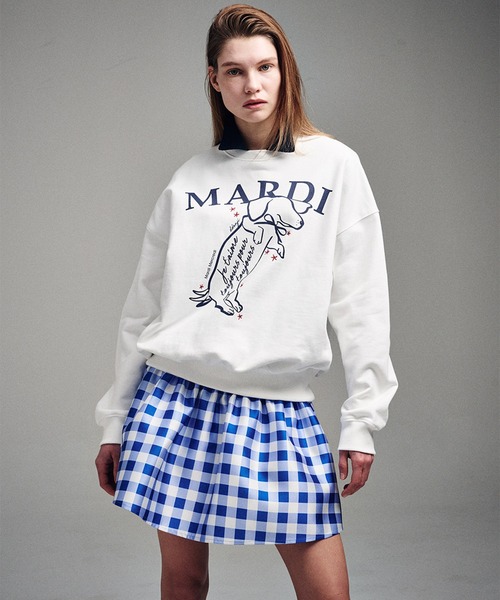 「Mardi Mercredi」 スウェットカットソー FREE ネイビー×ホワイト レディース_画像3