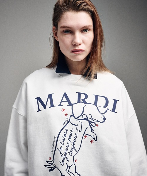 「Mardi Mercredi」 スウェットカットソー FREE ネイビー×ホワイト レディース_画像5