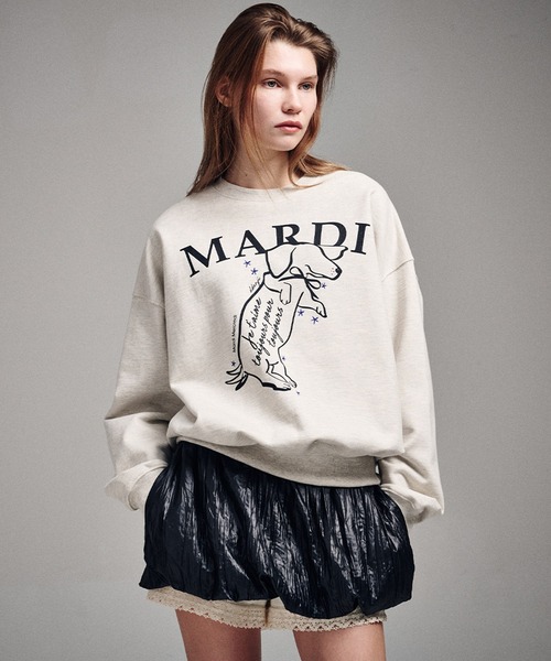 「Mardi Mercredi」 スウェットカットソー FREE ネイビー×ホワイト レディース_画像9
