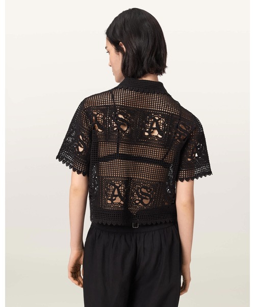 ALLSAINTS（オールセインツ） ポロシャツ ポロ KYRA CROCHET CROPPED