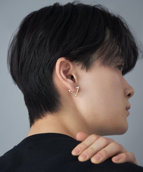 ピアス 「スナップピアス」 トライアングル レディースの画像