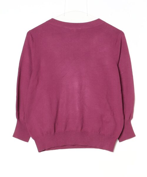 「TO BE CHIC」 7分袖ニット 40 パープル レディース_画像2