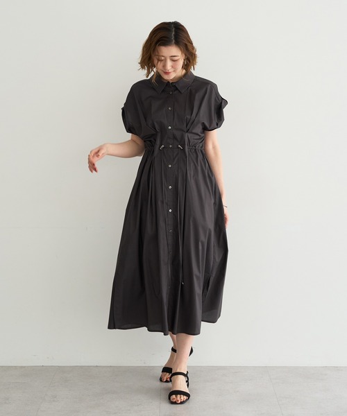 YECCA VECCA（イェッカヴェッカ） シャツワンピース ORGABITS タック