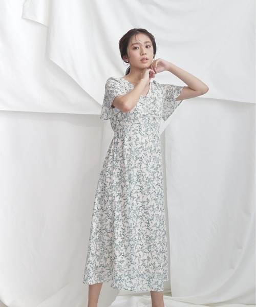 「NATURAL BEAUTY BASIC」 半袖ワンピース MEDIUM ホワイト系その他 レディース_画像4
