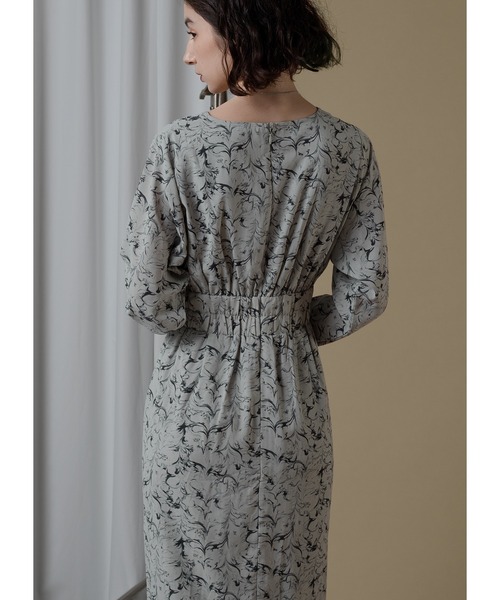 「Adoon plain」 長袖ワンピース MEDIUM ライトグレー レディース_画像7