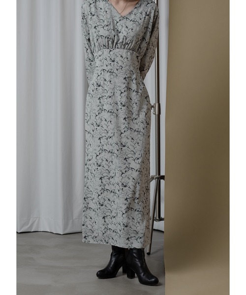 「Adoon plain」 長袖ワンピース MEDIUM ライトグレー レディース_画像8