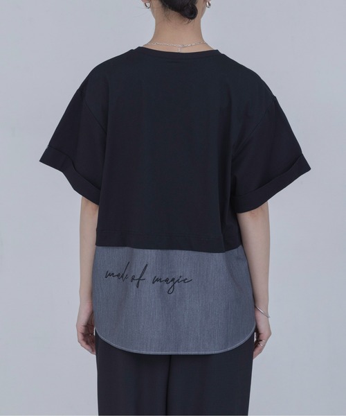 Eimee Law（エイミーロウ） tシャツ テンセルデニムシャツドッキングT