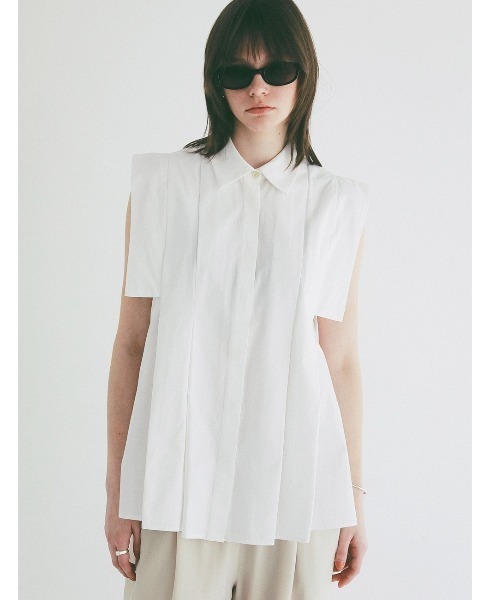 ブラウス シャツ CLANE/クラネ/SQUARE SLEEVE SHIRTS レディースの画像