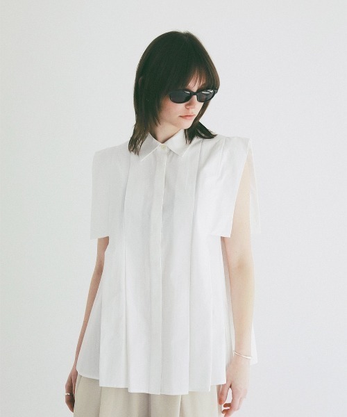 ブラウス シャツ CLANE/クラネ/SQUARE SLEEVE SHIRTS レディースの画像
