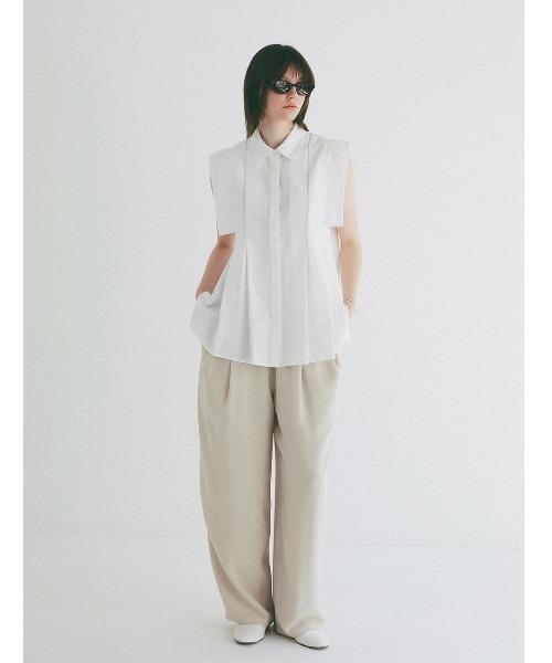 ブラウス シャツ CLANE/クラネ/SQUARE SLEEVE SHIRTS レディースの画像