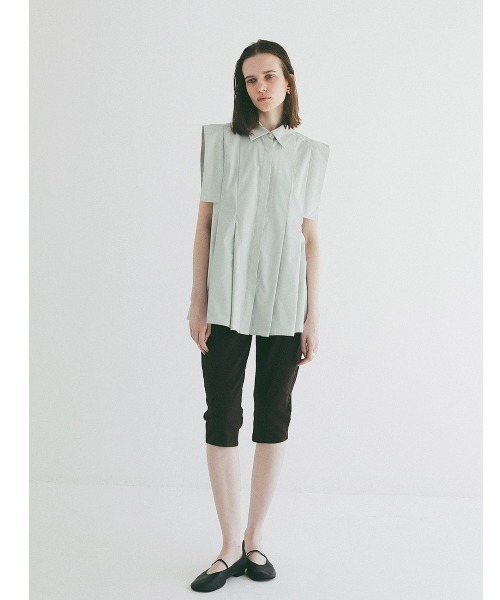ブラウス シャツ CLANE/クラネ/SQUARE SLEEVE SHIRTS レディースの画像