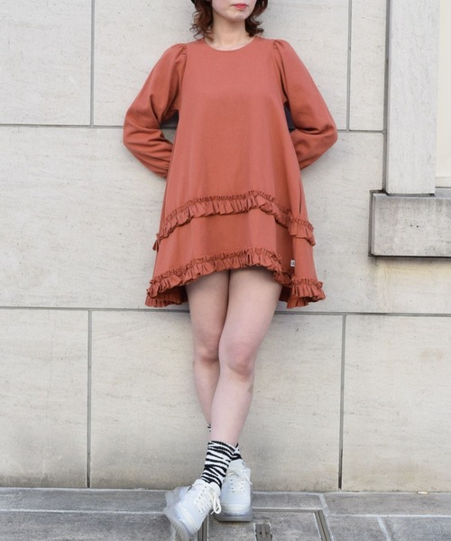 「Little sunny bite」 長袖ワンピース SMALL ブラック レディース_画像4