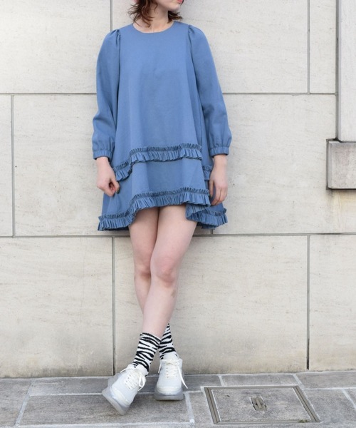 「Little sunny bite」 長袖ワンピース SMALL ブラック レディース_画像9