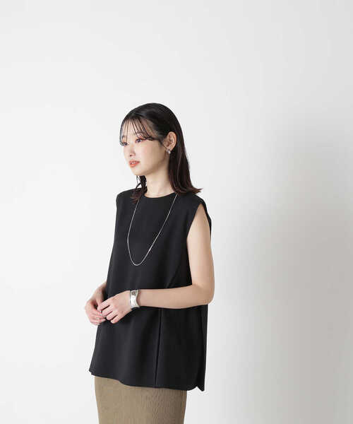 「NATURAL BEAUTY BASIC」 ノースリーブチュニック SMALL ブラック レディース_画像5