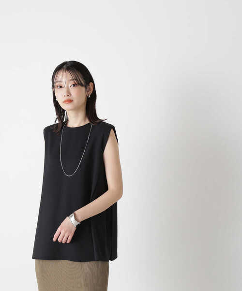 「NATURAL BEAUTY BASIC」 ノースリーブチュニック SMALL ブラック レディース_画像6