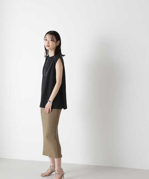 「NATURAL BEAUTY BASIC」 ノースリーブチュニック SMALL ブラック レディース_画像7