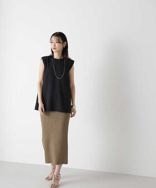 「NATURAL BEAUTY BASIC」 ノースリーブチュニック SMALL ブラック レディース_画像8