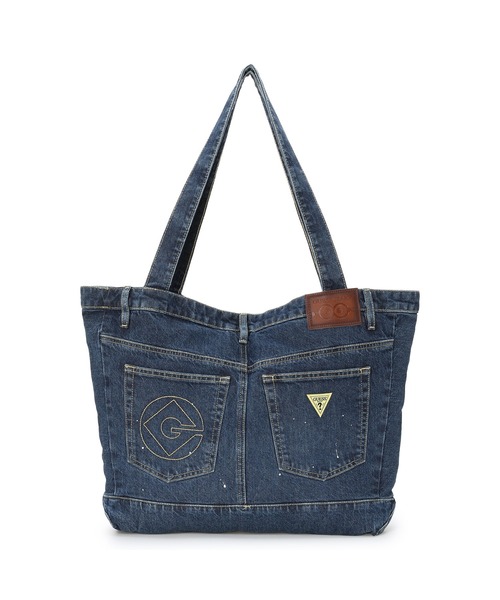 GUESS デニム 2way トートバッグ ショルダー モノグラム h655 guess 