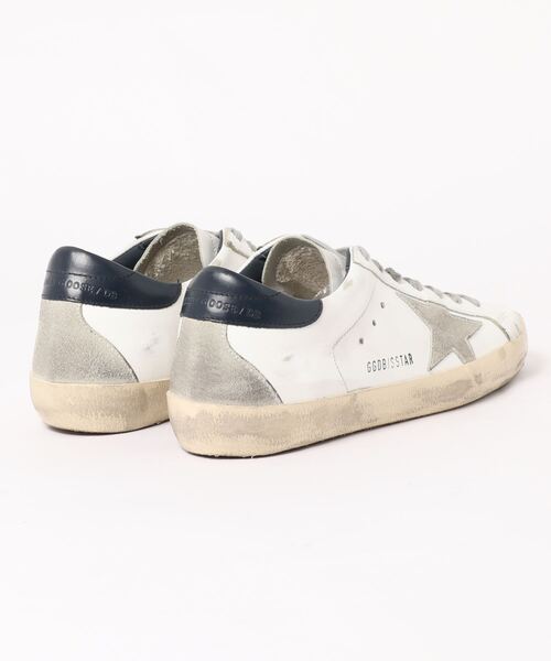 スニーカー GOLDEN GOOSE Super-Star sneakers white leather-navy leather heel tabの画像