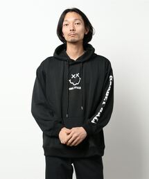 スマイル パーカー JUGLANS パーカー 「SMILEY FACE」フラワースマイルパーカー