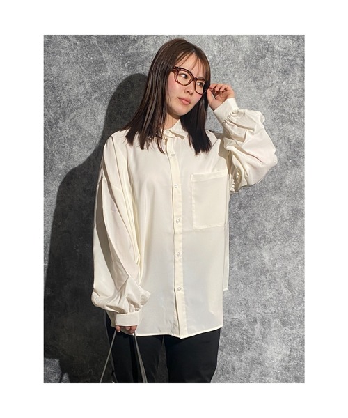 おしゃれスタ シャツ ポリエステルムジバルーンスリーブシャツ(IR