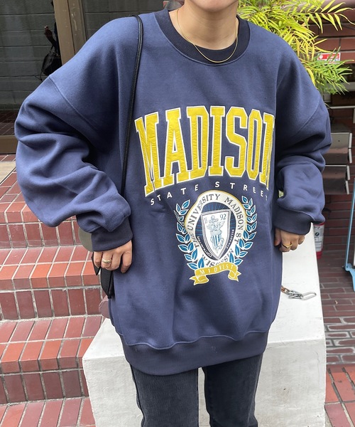 トレーナー スウェット カレッジロゴ刺繍ピグメントスウェット レディース 楽天市場】カレッジロゴ刺繍ピグメントスウェット 88-004466