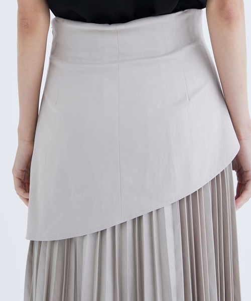 スカート 「THE TOKYOザトウキョウ」leather like satin pleats skirt 