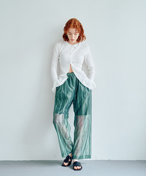 Limber Pants Red Blue Stripe  ストライプパンツ EMMA LIMBER パンツ Sheer Stripe Pants（シアーストライプ