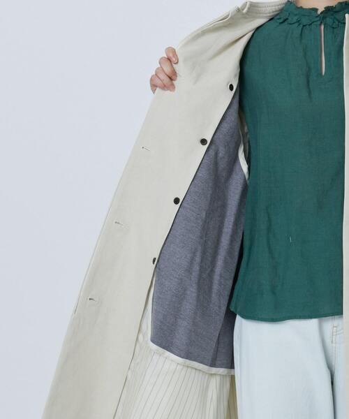 LOISIR ステンカラーコート コート グランジコットンポプリンステン