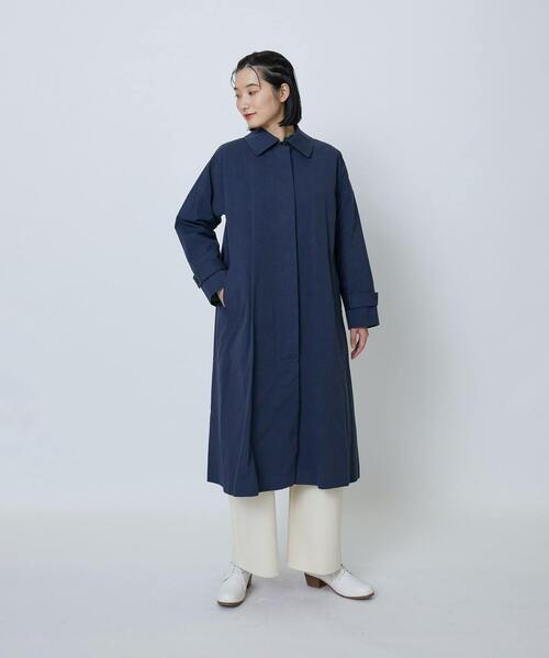 ロワズィール⁂ グランジコットンポプリンステンカラーコート　ライナー付　ネイビー LOISIR ステンカラーコート コート グランジコットンポプリンステン